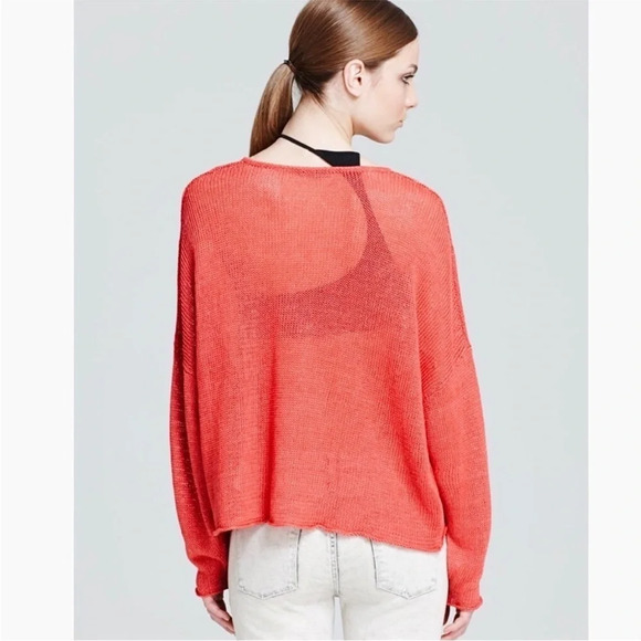 Helmut Lang Tucked Linen Asymmetrical Pullover - Picture 2 of 8